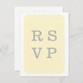 Geel gewoon legant bruiloft RSVP Briefkaart (Voorkant / Achterkant)