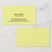 Geel gewoon modern Visitekaartje (Voorkant / Achterkant)