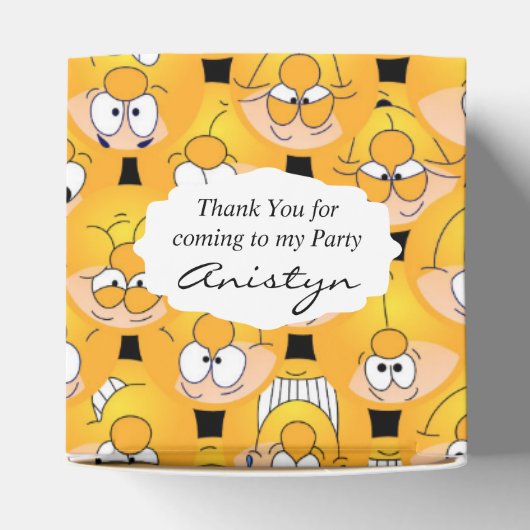 Geel gezicht 😉 Emoji Design Bedankdoosjes (Bovenkant)