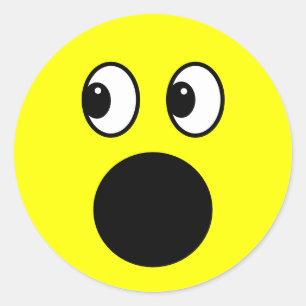 Geel gezicht ronde sticker