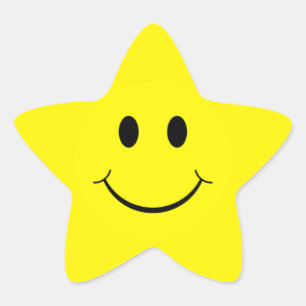 Geel gezicht Star Shape Stickers