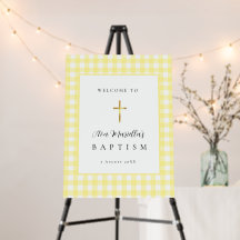 Geel Gingham Baby Doopfeestje
