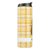 Geel Gingham Bruin Aardappel Custom Thermische Tum Thermosbeker (Gedraaid links)