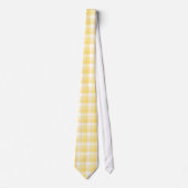 Geel Gingham Check Pattern. Stropdas (Voorkant)
