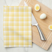 Geel Gingham Check Pattern. Theedoek (Quarter Fold)