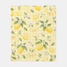 Geel Gingham Citroen Bloem Boog Patroon