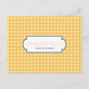 Geel Gingham en Etiket Hartelijk dank, Briefkaarte Briefkaart
