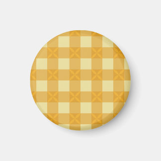 Geel Gingham & Gele Bloemblaadjes Magneet