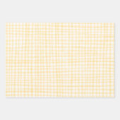 Geel Gingham Handgemaakt Patroon Mooie Aangepaste  Inpakpapier Vel (Voorkant 3)