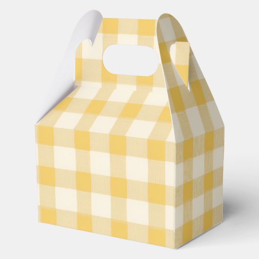 Geel Gingham Monogram Crest Bedankdoosjes (Achterkant)