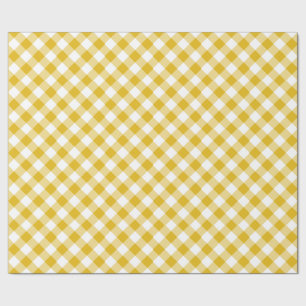 Geel gingham-pakpapier cadeaupapier