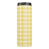 Geel Gingham Pset Monogram Thermal Tumbler Thermosbeker (Achterkant)