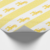 Geel Giraffe afdrukpapier Cadeaupapier (Hoek)