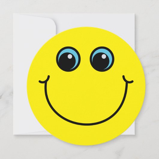 Geel glimlachen Uitnodiging Emoji Face Party (Voorkant)