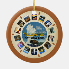 GEEL-GLOWSTONE NATIONALE PARK RETRO HOLIDAY KERAMISCH ORNAMENT