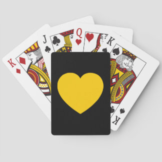 Geel Gold Heart op zwart Pokerkaarten