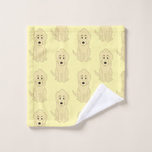 Geel Goldendoodle Dog Design Bad Handdoek (Wasdoekje)