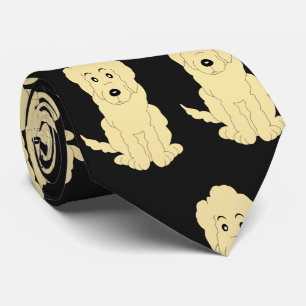Geel Goldendoodle Ontwerp Elke Kleur Achtergrond Stropdas