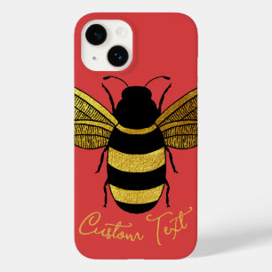 GEEL GOUD BLACK BUMBLEBEE SCRIPT TEKST WORDT ROOD Case-Mate iPhone 14 HOESJE