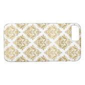 Geel Goud Bloemen Damast Geometrisch Patroon Case-Mate iPhone Case (Achterkant (Horizontaal))