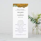 Geel goud- en Aqua Marble Wedding Program Programma (Staand voorkant)