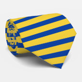 Geel goud en Royal Blue Horizontal Striped Stropda Stropdas (Opgerold)