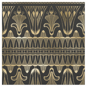 Geel goud en zwart art Deco Stof