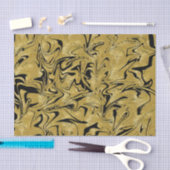 Geel goud en zwart Elegant Glam Marble Swirl Tissuepapier (Craft)