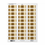 geel goud Geborsteld Metaal Script Adres Etiket (Full Sheet)
