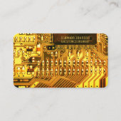 Geel Goud Gedrukt circuit board Aangepaste QR-code Visitekaartje (Voorkant)