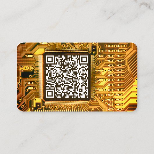 Geel Goud Gedrukt circuit board Aangepaste QR-code Visitekaartje (Achterkant)