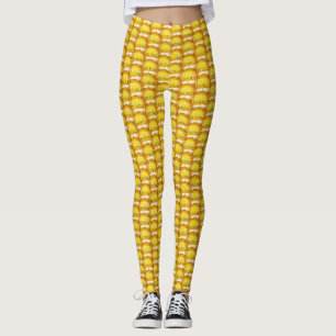 Geel Goud Menorah Patroon Trendy Chic Hanukkah Leggings
