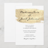 Geel goud Modern Elegant Wedding Kaart (Voorkant / Achterkant)