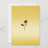 Geel Goud Rood Rose Beauty Verjaardagsfeest Kaart (Achterkant)