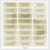 Geel Goud Waterverf Script Gast Adresetiketten Sticker (Vel)