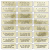 Geel Goud Waterverf Script Gast Adresetiketten Sticker (Voorkant)