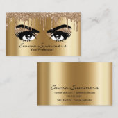 Geel Goud Wenkbrauw Wimper Glitter Make-up Ogen Visitekaartje (Voorkant / Achterkant)
