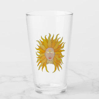 Geel goud zon geïnspireerd glas