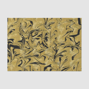 Geel Goud & Zwart Elegante Glam Marmer Werveling Tissuepapier