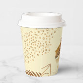 Geel goudblad bladluippapierbekertje. papieren bekers (Rechts)