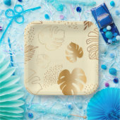 Geel goudblad, bord (Feest)