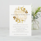 GEEL GOUDE FOLIAGE WREATH KOPPELS SCHOONKAART BEDANKKAART (Staand voorkant)