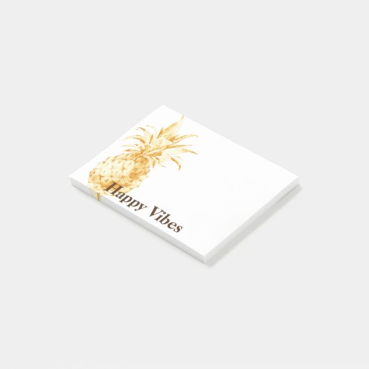 Geel Gouden Ananas Confetti Post-it® Notes (Schuin)