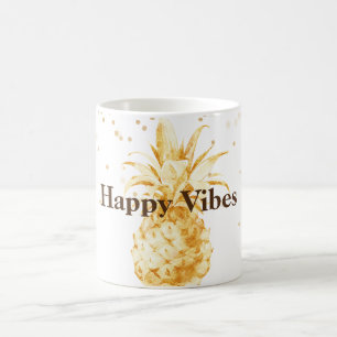 Geel gouden ananas koffiemok