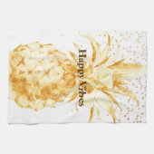 Geel gouden ananas theedoek (Horizontaal)