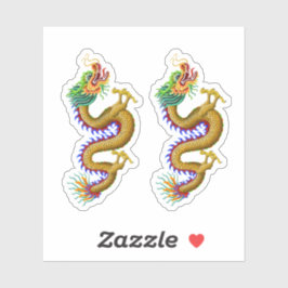 Geel/Gouden Chinese Draak Sticker