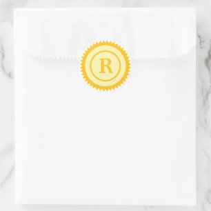 Geel gouden cirkel ster certificatie zegel sticker