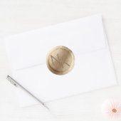 Geel Gouden Folie Wax Seal Initiaal Envelop Sticke Ronde Sticker (Envelop)