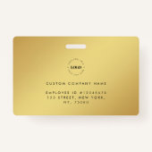 Geel gouden foto-ID Kaart met aangepaste Logo Badge (Achterkant)
