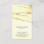 Geel Gouden Glitter Marmeren Agaat Sieraden Displa Visitekaartje (Achterkant)